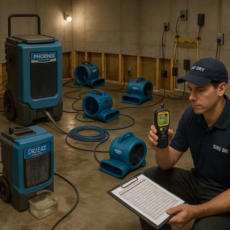 Structural Drying and Dehumidification process in Cochise County, AZ